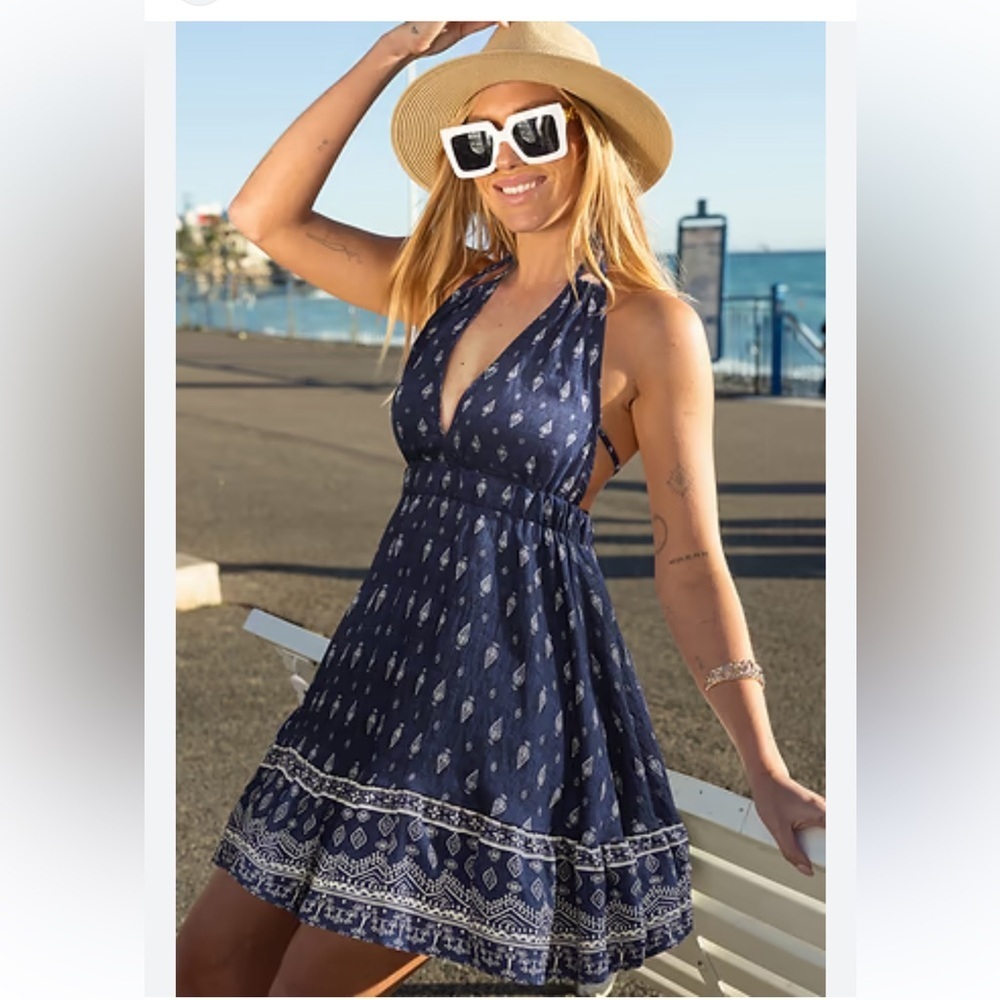 CUPSHE Take the Plunge Paisley Mini Dress SZ XL - Picture 5 of 16